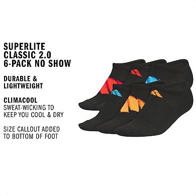Boys adidas 6-Pack Superlite Classic 2.0 No-Show Socks