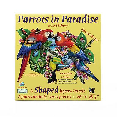 Parrots in Paradise 1000 piece Special Shape Jigsaw Puzzle