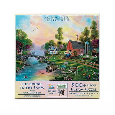 Bridge to the Farm 500 piece Large Pieces Jigsaw Puzzle