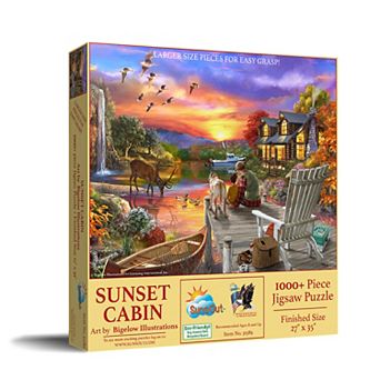 Sunset Cabin 1000 pc Large Pieces Jigsaw Puzzle