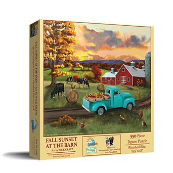 Fall Sunset at the Barn 500 pc Jigsaw Puzzle