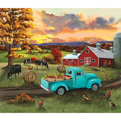 Fall Sunset at the Barn 500 piece Jigsaw Puzzle