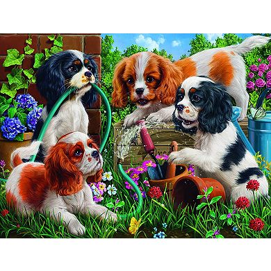 Pups in the Garden 1000 piece Jigsaw Puzzle