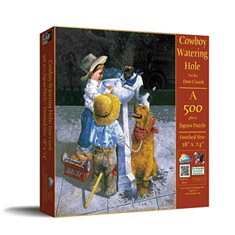 Cowboy Watering Hole 500 pc Jigsaw Puzzle