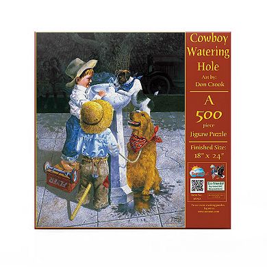 Cowboy Watering Hole 500 piece Jigsaw Puzzle