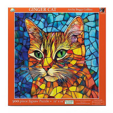 Stained Glass Ginger Cat 500 piece Jigsaw Puzzle