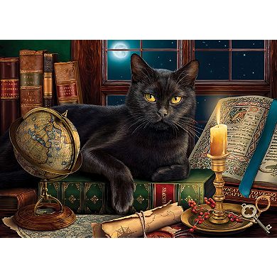 Black Cat by Candlelight 500 piece Large Pieces Jigsaw Puzzle