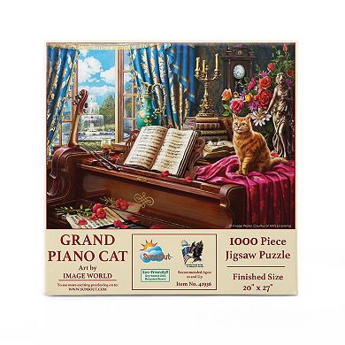Grand Piano Cat 1000 piece Jigsaw Puzzle