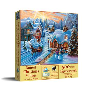 Sunset Christmas Village 500 pc Jigsaw Puzzle