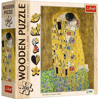Trefl Wood Craft 200 pc Wooden Puzzle - Kiss - Gustav Klimt