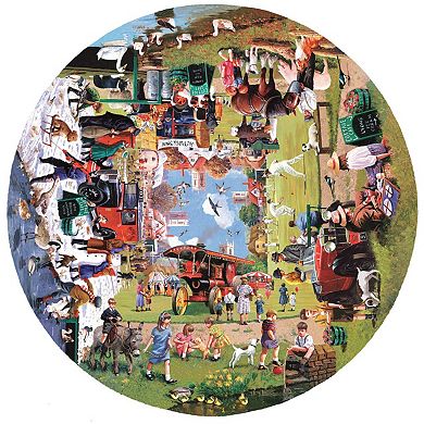Four Seasons on the Green 1000 piece Round Jigsaw Puzzle