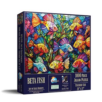 Beta Fish Stained Glass 1000 pc Jigsaw Puzzle for Adults