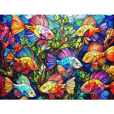 Beta Fish Stained Glass 1000 piece Jigsaw Puzzle for Adults
