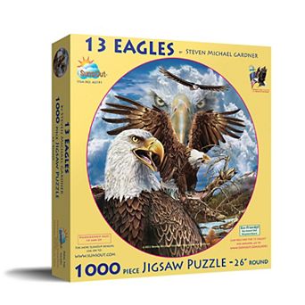 13 Eagles 1000 pc Round Jigsaw Puzzle