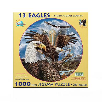 13 Eagles 1000 piece Round Jigsaw Puzzle