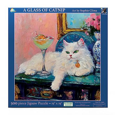 A Glass of Catnip 500 piece Jigsaw Puzzle for Adults