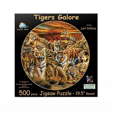 Tigers Galore 500 piece Round Jigsaw Puzzle