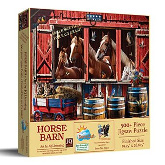 Horse Barn 500 pc Large Piece Jigsaw Puzzle