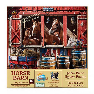 Horse Barn 500 piece Large Piece Jigsaw Puzzle