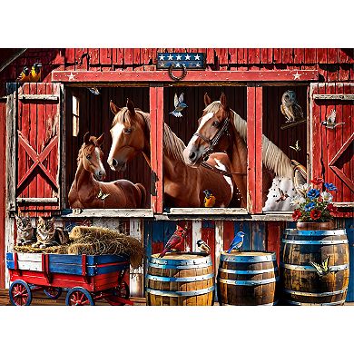 Horse Barn 500 piece Large Piece Jigsaw Puzzle