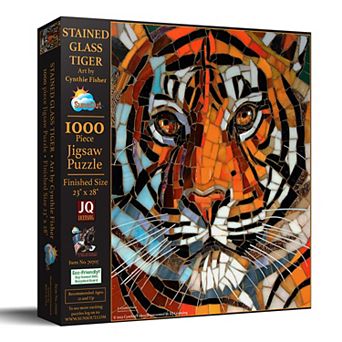 Stained Glass Tiger 1000 pc Jigsaw Puzzle