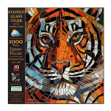 Stained Glass Tiger 1000 piece Jigsaw Puzzle