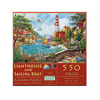 Lighthouse and Sailing Boat 550 piece Jigsaw Puzzle