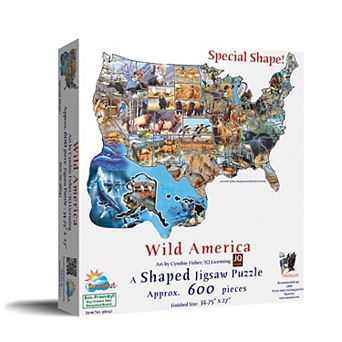 Wild America 600 pc Special Shape Jigsaw Puzzle