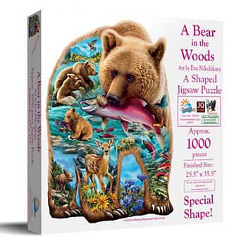 A Bear in the Woods 1000 pc Shaped Jigsaw Puzzle
