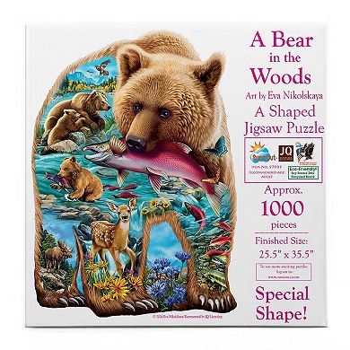 A Bear in the Woods 1000 piece Shaped Jigsaw Puzzle