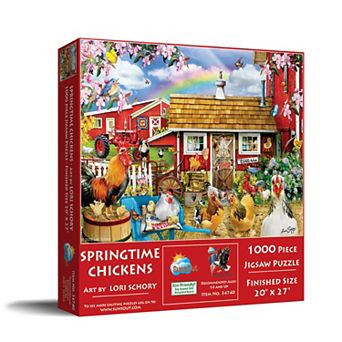 Springtime Chickens 1000 pc Jigsaw Puzzle
