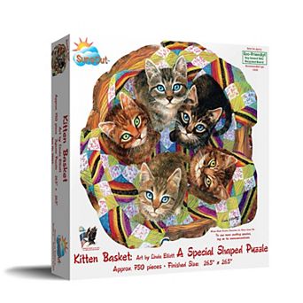 Kitten Basket 750 pc Special Shape Jigsaw Puzzle