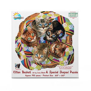 Kitten Basket 750 piece Special Shape Jigsaw Puzzle