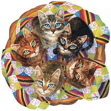 Kitten Basket 750 piece Special Shape Jigsaw Puzzle