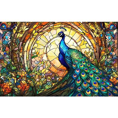 Stained Glass Zoo Peacock 550 piece Jigsaw Puzzle