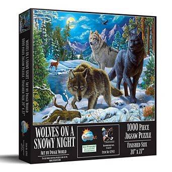 Wolves on a Snowy Night 1000 pc Jigsaw Puzzle