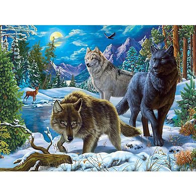 Wolves on a Snowy Night 1000 piece Jigsaw Puzzle