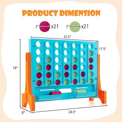 Jumbo 4-to-Score Connect Game Set with Carrying Bag and 42 Coins