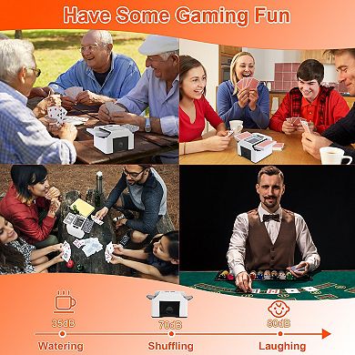 2 Deck Rechargeable Automatic Card Shuffler, Professional Poker & UNO Shuffler with Modes