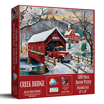 Creek Bridge Christmas 500 pc Jigsaw Puzzle