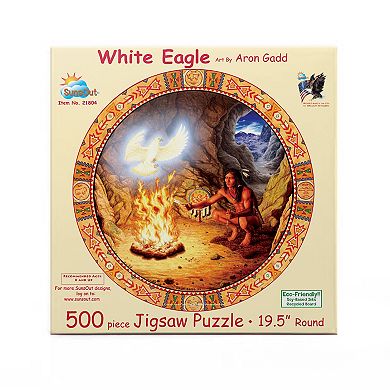 White Eagle 500 piece Round Jigsaw Puzzle