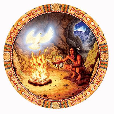 White Eagle 500 piece Round Jigsaw Puzzle