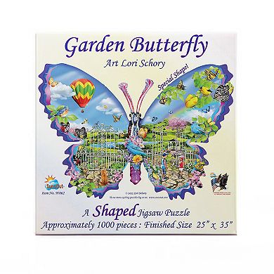 Garden Butterfly 1000 piece Special Shape Jigsaw Puzzle