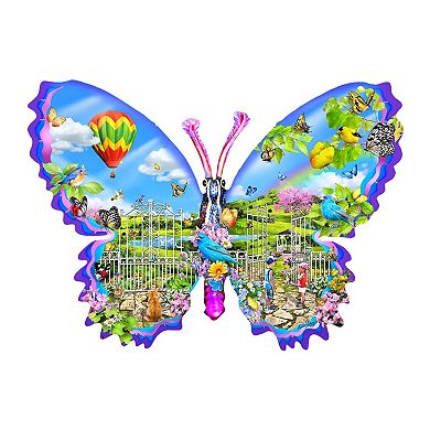 Garden Butterfly 1000 piece Special Shape Jigsaw Puzzle