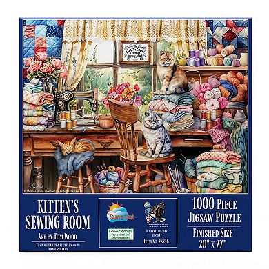Kittens Sewing Room 1000 piece Jigsaw Puzzle