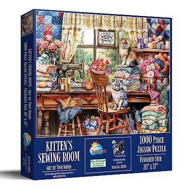 Kittens Sewing Room 1000 piece Jigsaw Puzzle