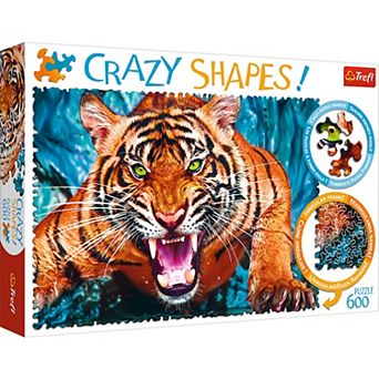 Trefl Red 600 pc Crazy Shapes - Facing a tiger