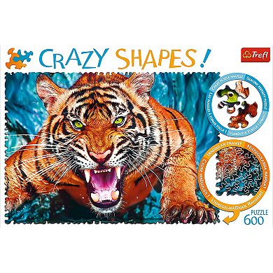 Trefl Red 600 Piece Crazy Shapes - Facing a tiger