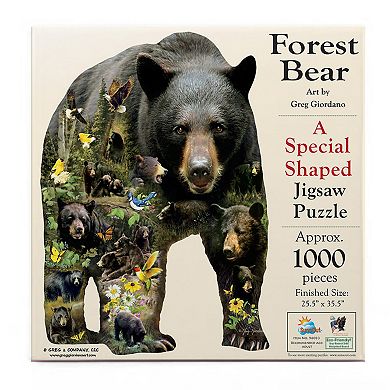 Forest Bear 1000 piece Special Shape Jigsaw Puzzle