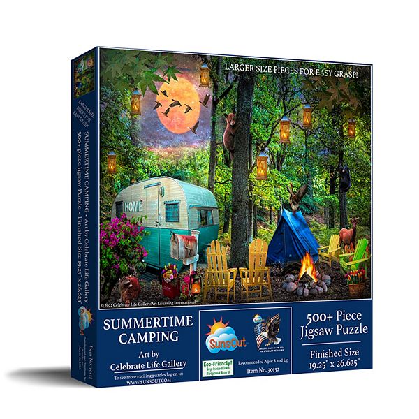 Summertime Camping 500 piece Large Pieces Jigsaw Puzzle